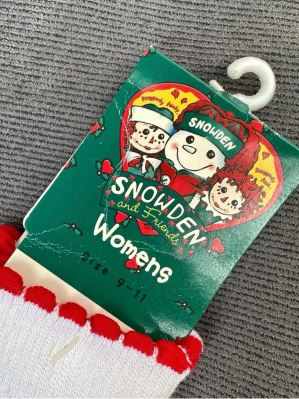 Vintage 1997 Snowden & Friends Raggedy Ann & Andy SOCKS Womens 90s